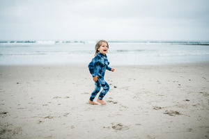 Kids indigo blue tie dye scarf and matching onesie. 