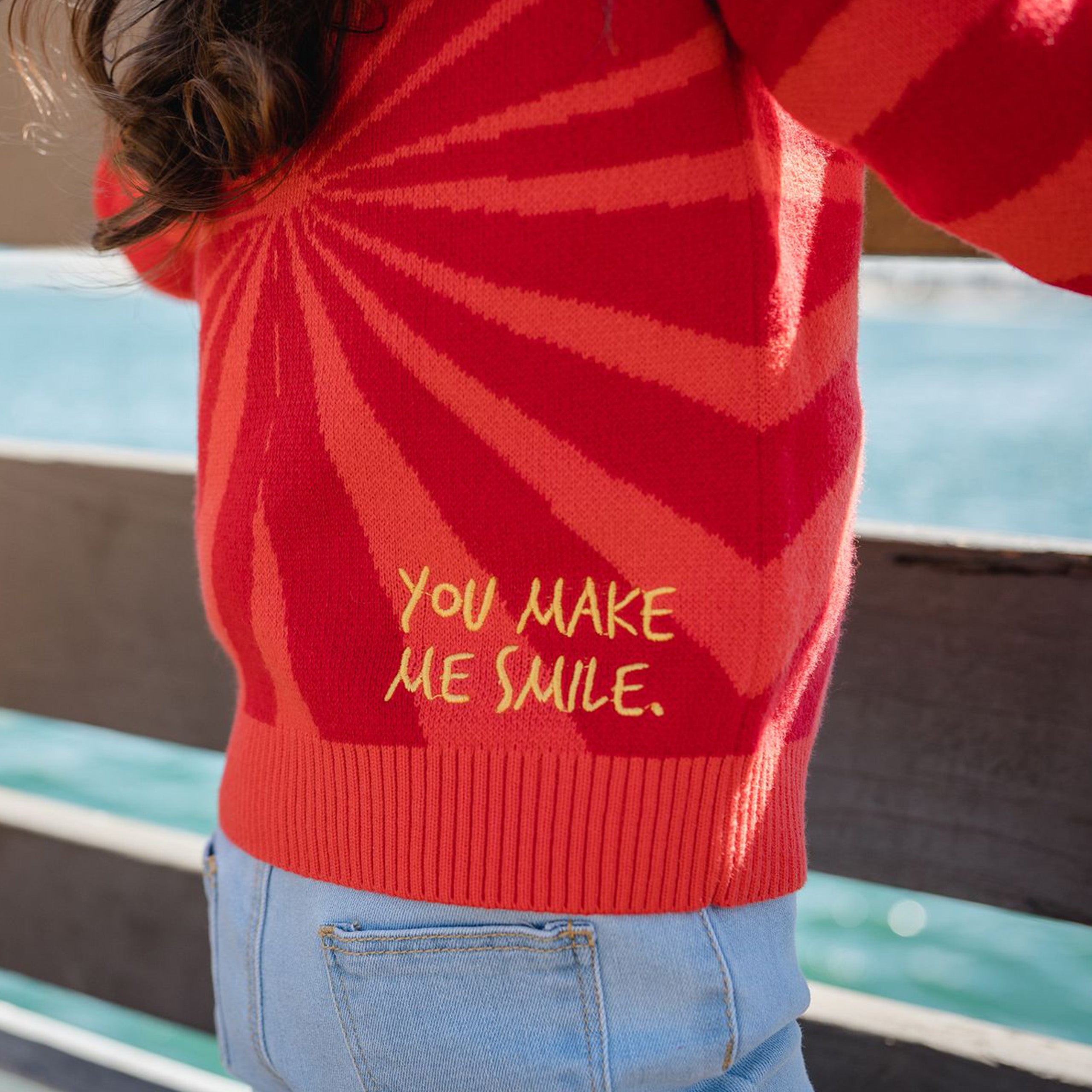 You make me smile embroidery. 