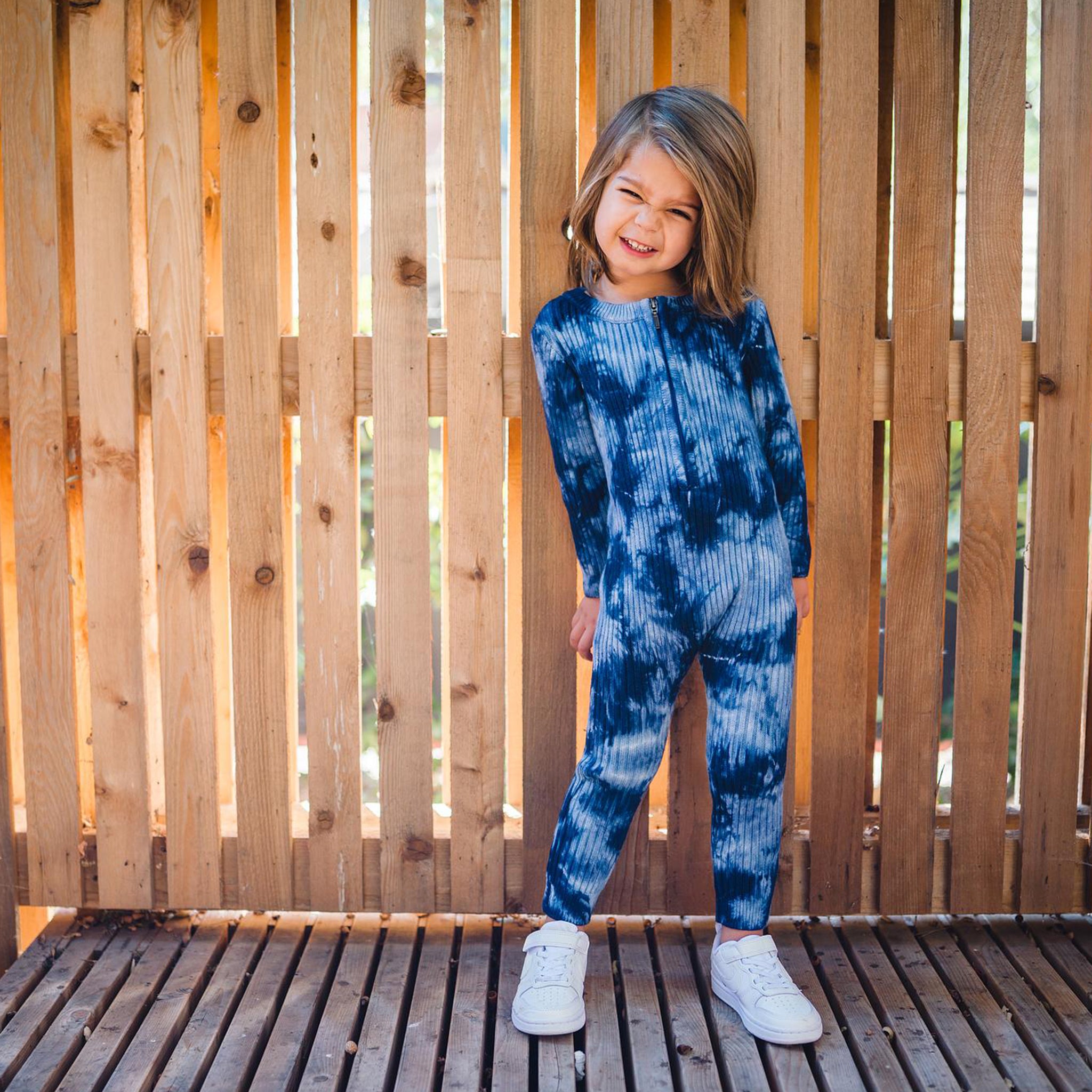 Kids indigo blue tie dye onesie. 